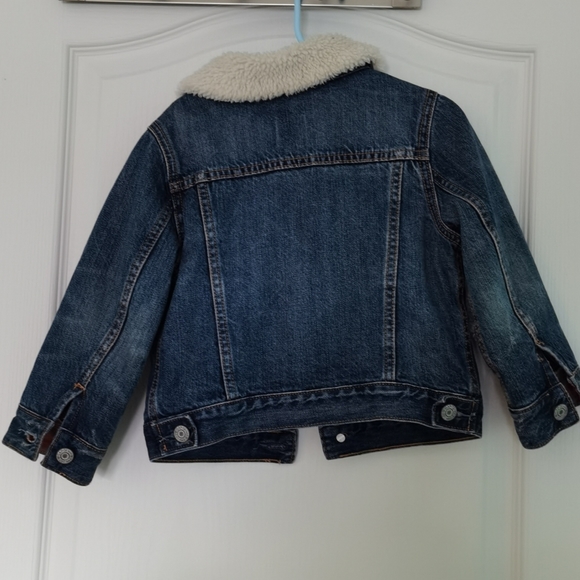SOLD toddler Jean coat w/ shearling collar - Picture 6 of 7